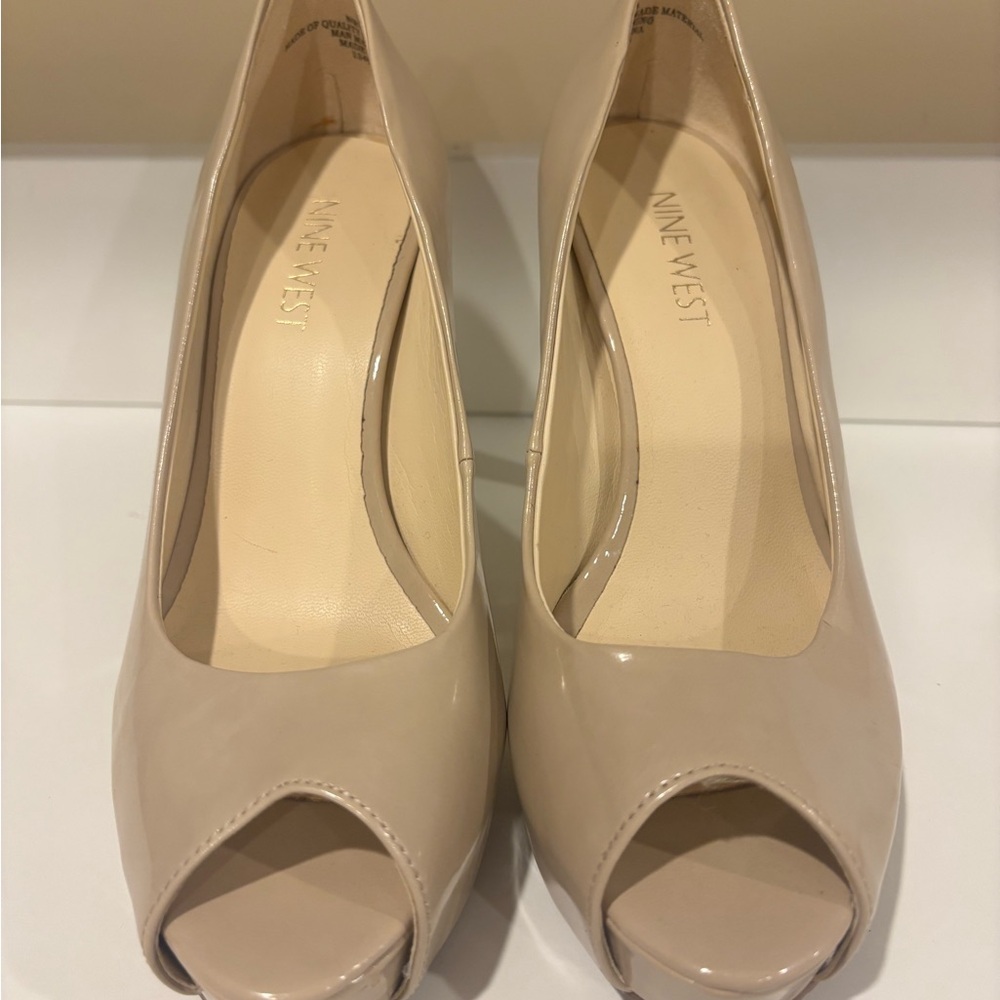 Nine West Women's Peep Toe Heels - Cream